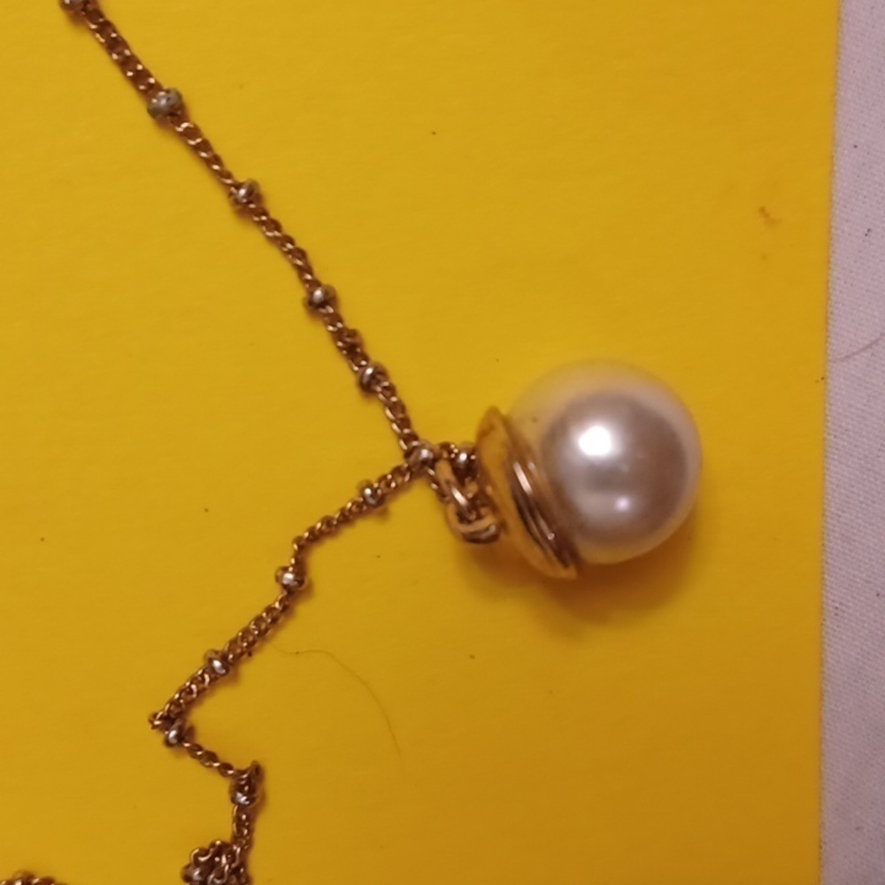 Round Imitation Pearl Drop Necklace